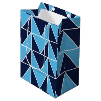 Blue Navy Blue Geometric Triangle Pattern