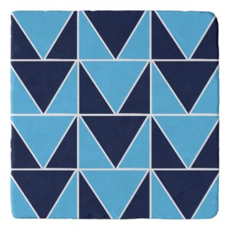 Blue Navy Blue Geometric Triangle Pattern