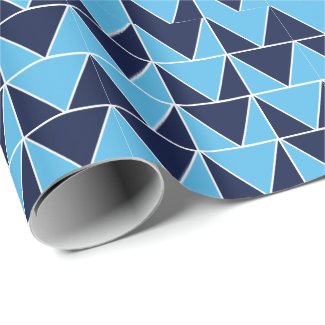 Blue Navy Blue Geometric Triangle Pattern