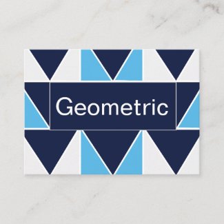 Blue Navy Blue White Triangle Geometric Pattern 