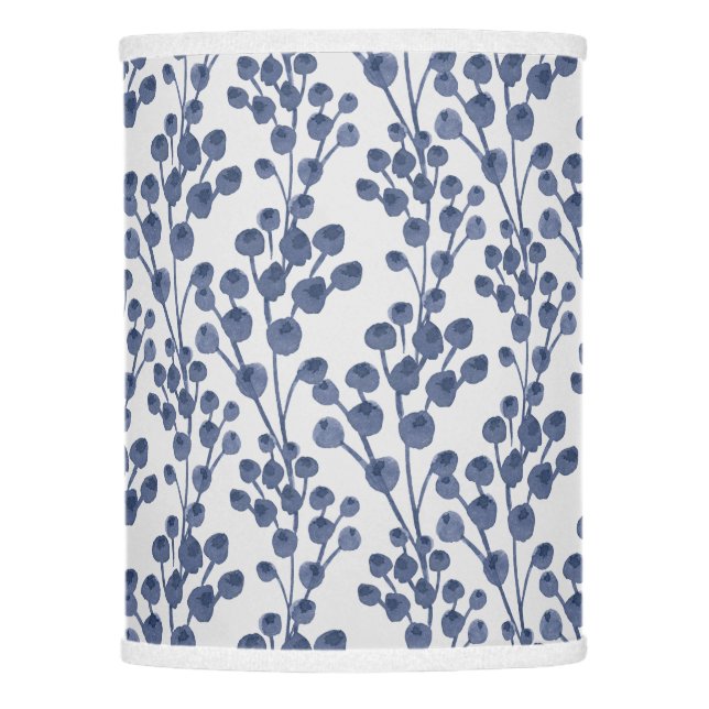 Blue Navy Botanical Lamp Shade (Front)