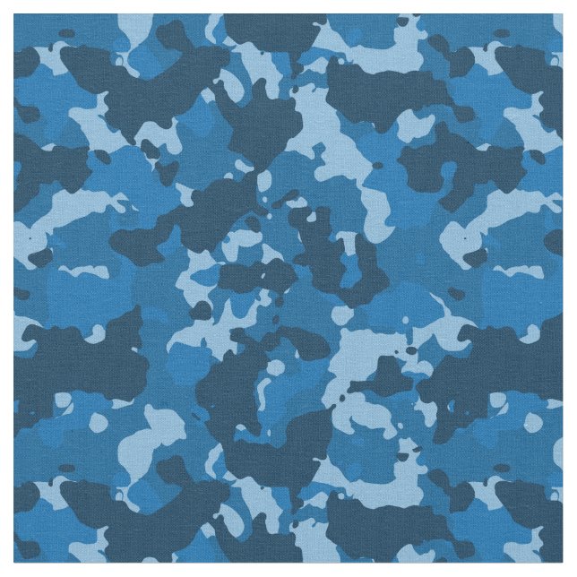 Blue Navy Camouflage Camo Military Fabric (Close Up)