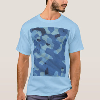 Blue Navy Camouflage Pattern Tactical Military Gra T-Shirt
