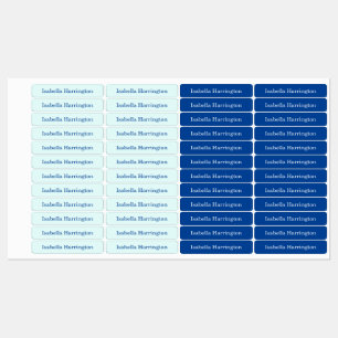 Blue/Navy Custom Name Iron-On Fabric Clothing Labels