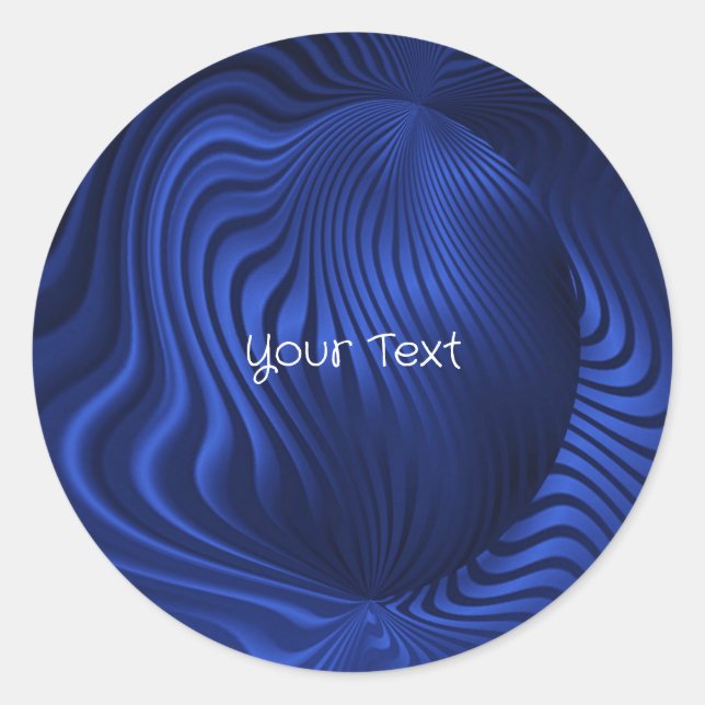 Blue Navy Decorative Classic Round Sticker (Front)