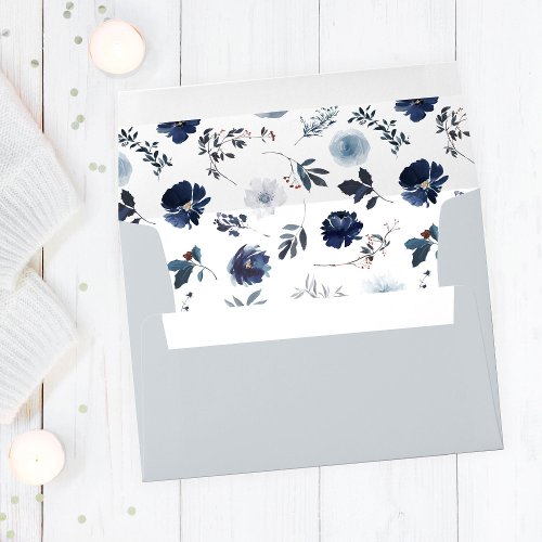 Blue  Navy Floral 2 _ Blue Gray 3 Outside Envelope