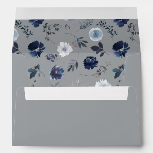 Blue  Navy Floral 2 _ Gray 3 Outside Envelope