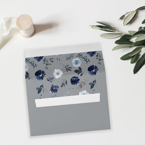 Blue  Navy Floral 2 _ Gray 3 Outside Envelope