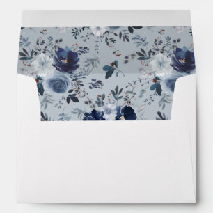 Blue & Navy Floral - Blue Envelope