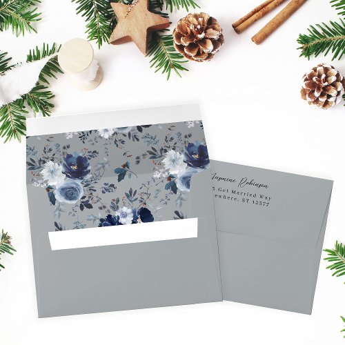 Blue  Navy Floral _ Gray 2 Outside Envelope