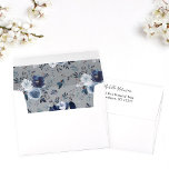 Blue & Navy Floral - Gray Envelope<br><div class="desc">Complete your wedding,  graduation,  or party suite with your Blue & Navy Floral envelopes.  Add your address or order blank and get address labels to complete the look.</div>