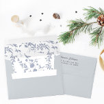 Blue & Navy Floral - Leaves Blue Gray Envelope<br><div class="desc">Complete your wedding,  graduation,  or party suite with your Blue & Navy Floral - Leaves Blue Gray envelopes.  Add your address or order blank and get address labels to complete the look.  Made with hand painted,  watercolor blue florals and a gray outer envelope.</div>