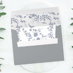 Blue & Navy Floral - Leaves Gray Envelope<br><div class="desc">Complete your wedding,  graduation,  or party suite with your Blue & Navy Floral - Leaves Light Blue envelopes.  Add your address or order blank and get address labels to complete the look.  Made with hand painted,  watercolor blue florals and a gray outer envelope.</div>