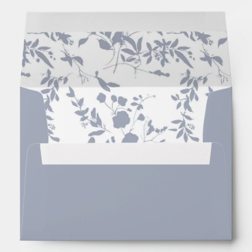 Blue  Navy Floral _ Leaves Light Blue 2 Envelope