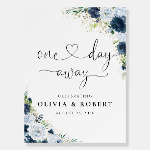Blue Navy Floral One Day Away Foam Board