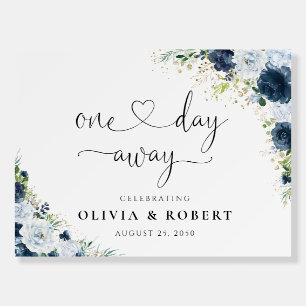 Blue Navy Floral One Day Away Foam Board