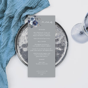 Blue & Navy Floral Tall Menu - Gray 2