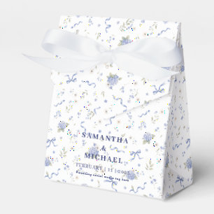 Blue Navy Flowers Floral Wedding Theme Favor Boxes