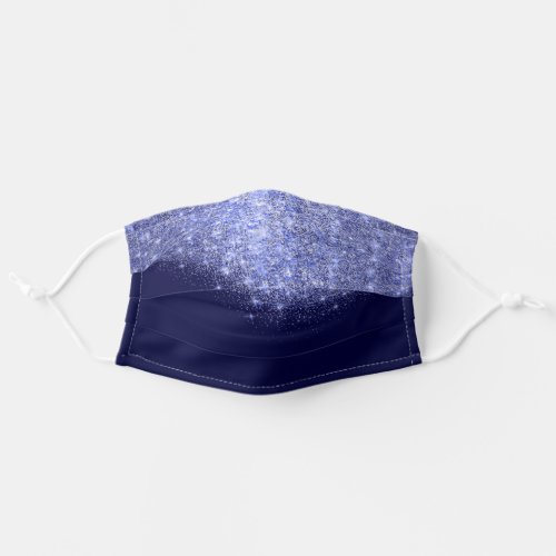 Blue Navy Glitter Effect Ombre Glam Elegant Adult Cloth Face Mask