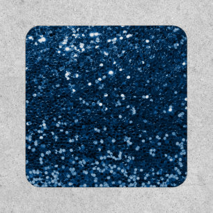 Blue Navy Glitter look Sparkle  Sequin Patch