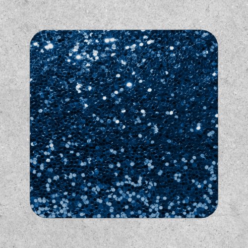 Blue Navy Glitter look Sparkle  Sequin Patch