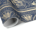 Blue Navy Gold Papyrus Antique Egyptian Floral Wrapping Paper<br><div class="desc">Minimalism and Elegance 
Glam and Chic Delicate Wrapping Paper</div>