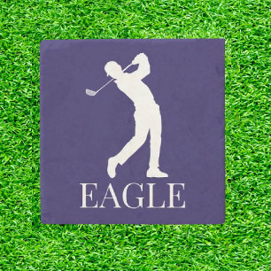 Blue Navy Golf EAGLE Stone Coaster