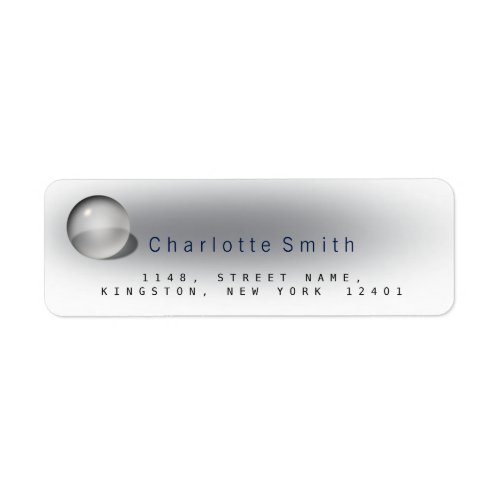 Blue Navy Gray Glass Ball Return Address Labels