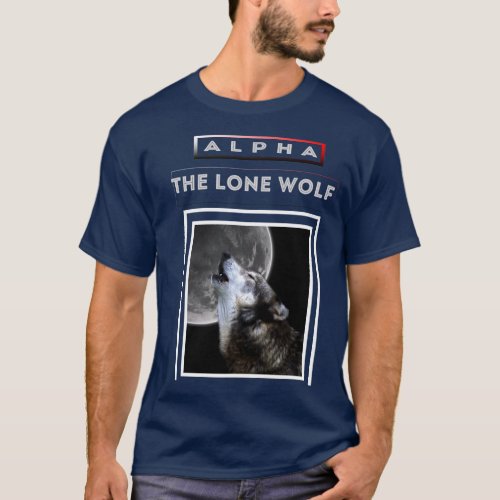 Blue Navy Lone Wolf T_shirt