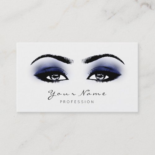 Blue Navy Makeup Lashes Extension Studio White Appointment Card