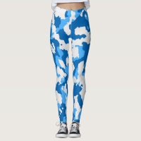 Blue Navy Military Camouflage Leggings