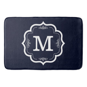 Blue Navy   Monogram Bath Mat