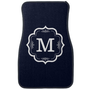 Blue Navy   Monogram Car Floor Mat