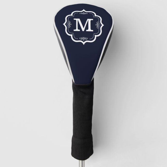 Blue Navy  Monogram Golf Head Cover (Front)