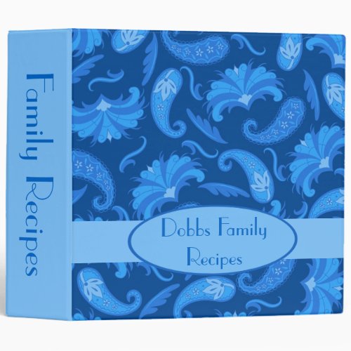 Blue Navy Name Personalized Paisley Album Notebook Binder