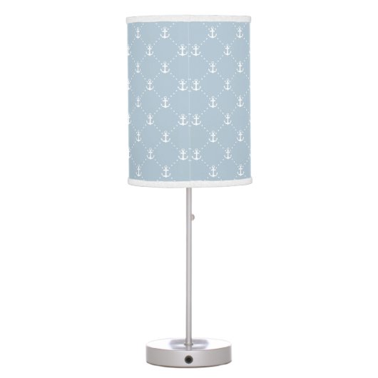 Blue & Navy Nautical Anchor Monogram Table Lamp (Back)