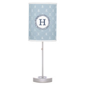 Blue & Navy Nautical Anchor Monogram Table Lamp (Front)