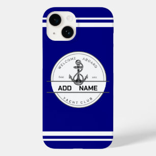 Blue navy Nautical Anchor yacht club boat marina Case-Mate iPhone 14 Case