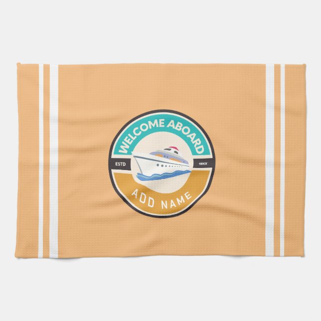 Blue navy Nautical Anchor yacht club boat marina  Kitchen Towel (Horizontal)