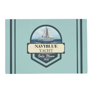 Blue Navy Nautical Anchor yacht club boat marina  Placemat