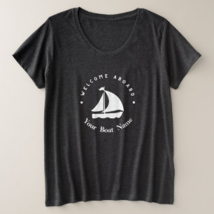 Blue Navy Nautical Anchor yacht club boat marina Plus Size T-Shirt