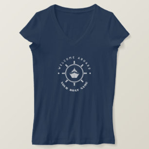 Blue Navy Nautical Anchor yacht club boat marina T-Shirt