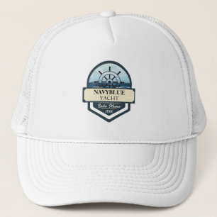 Blue Navy Nautical Anchor yacht club boat marina  Trucker Hat