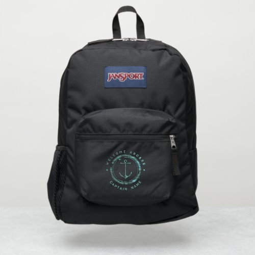 Blue Navy Nautical Anchor yacht club boat Retro Na JanSport Backpack