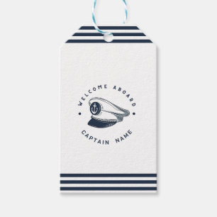 Blue Navy Nautical Anchor yacht club boat sailing Gift Tags