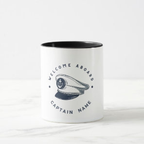Blue Navy Nautical Anchor yacht club boat sailing  Mug