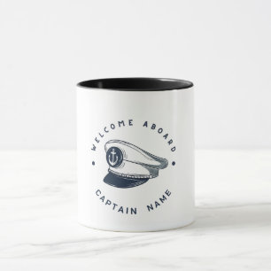 Blue Navy Nautical Anchor yacht club boat sailing  Mug
