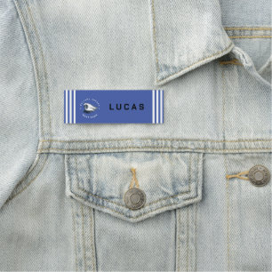 Blue Navy Nautical Anchor yacht club boat sailing Name Tag