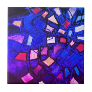 Blue navy purple pink nautical marine abstract  ceramic tile