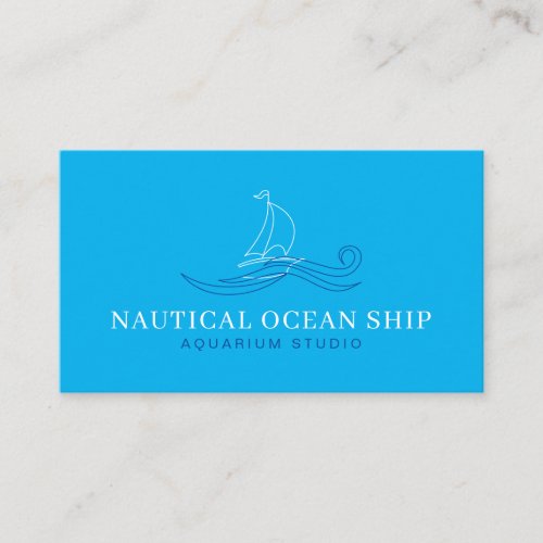 Blue Navy Ship Boat Nautical Sea Ocean Calling Card